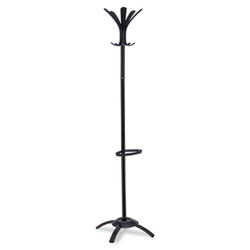 Alba™ Cleo Coat Stand, Stand Alone Rack, Ten Knobs, Steel-plastic, 19.75w X 19.75d X 68.9h, Black freeshipping - TVN Wholesale